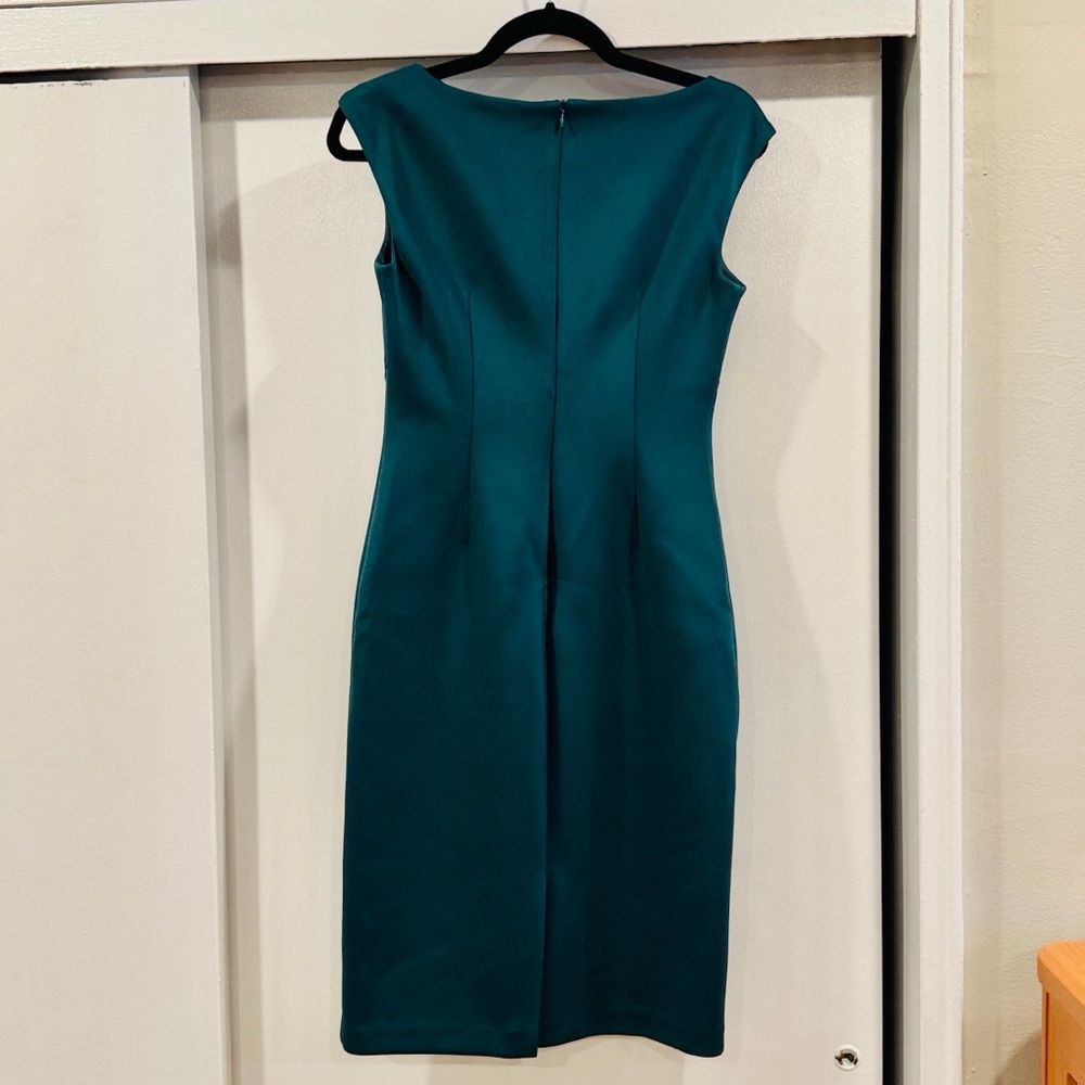Vince Camuto Green Sleeveless Midi Sheath Dress/ Size 4/Like New - Picture 2 of 13